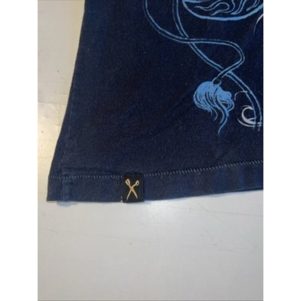 Y2K Marc Ecko cut sew Blue And Gold Foil  Witch  Skull. XXL - Picture 3 of 12